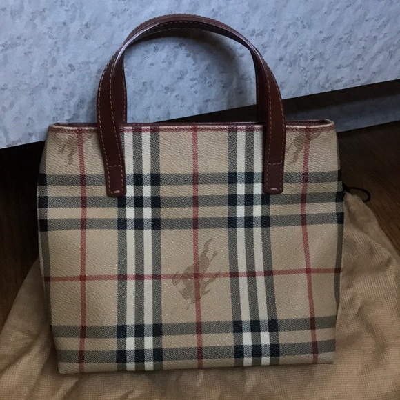 Burberry Check Haymarket Taupe Satchel - Picture 1 of 8